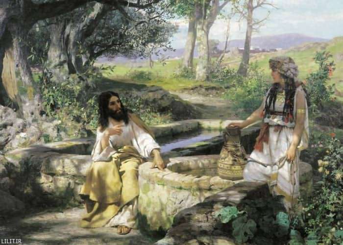 تابلو نقاشی مسیح و زن سامری