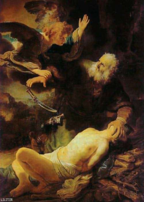 تابلو نقاشی حضرت ابراهیم درحال ذبح اسحاق و منع توسط فرشته