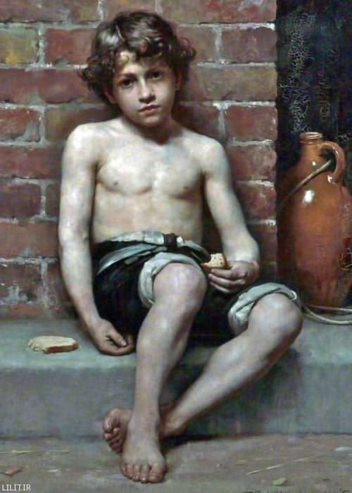 تابلو نقاشی پسرک بی‌خانمان