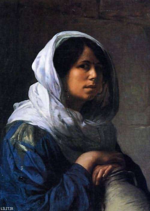 تابلو نقاشی زن مصری حامل آب