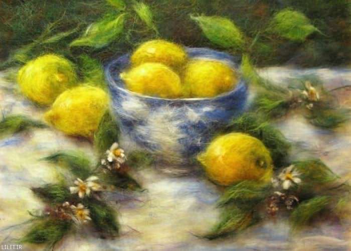 تابلو نقاشی ظرف لیموهای ترش