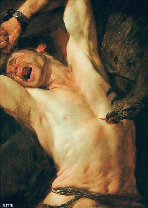 تابلو نقاشی شکنجه پرومتئوس و خورده شدن توسط عقاب