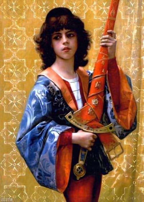 تابلو نقاشی شاهزاده جوان و شمشیر بزرگ