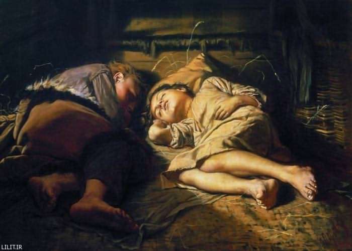تابلو نقاشی کودکان در خواب