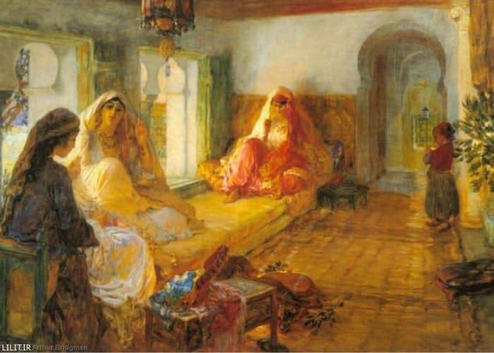 تابلو نقاشی استراحت خانم‌ها در شبستان
