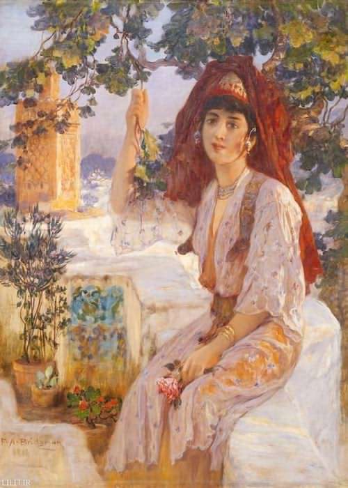 تابلو نقاشی زن جوان از تلمسن