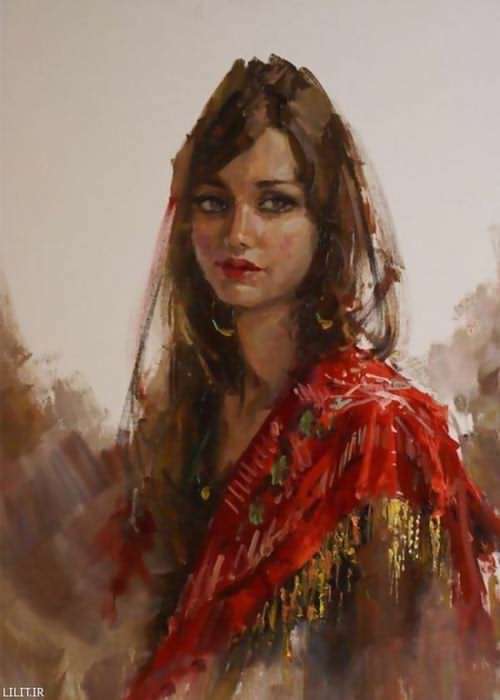تابلو نقاشی دختر جوان