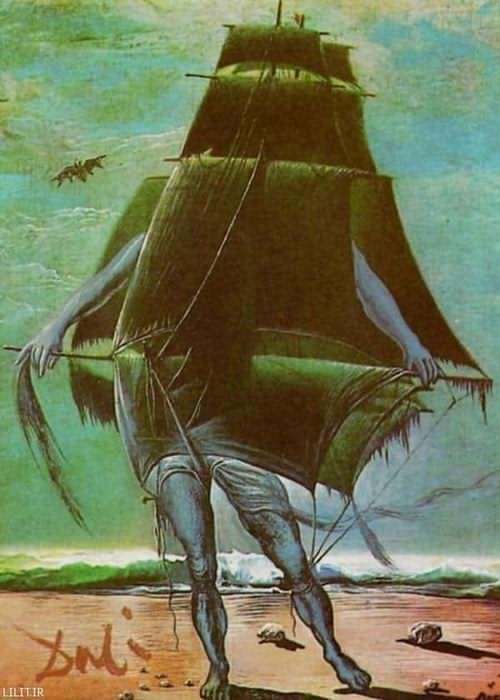 تابلو نقاشی کشتی سورئالیستی