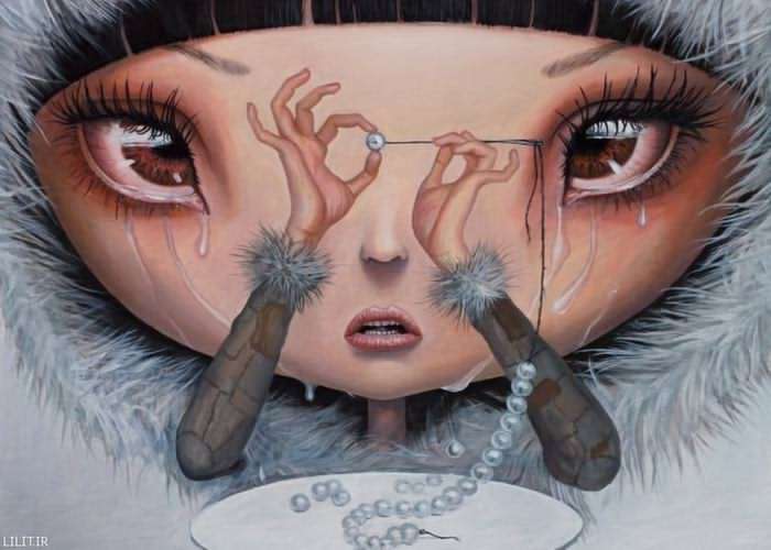 تابلو نقاشی اشک مروارید تنها ثروت منه