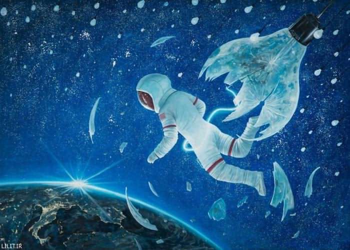 تابلو نقاشی تولد در فضا