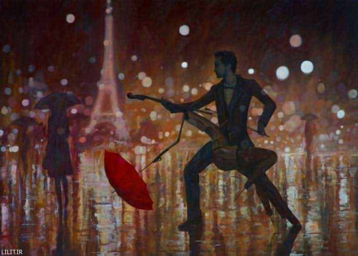 تابلو نقاشی زندگی رقص زیر بارونه