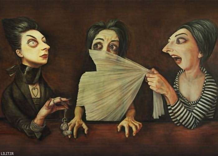 تابلو نقاشی زنی تسلیم و مغلوب احساسات اش