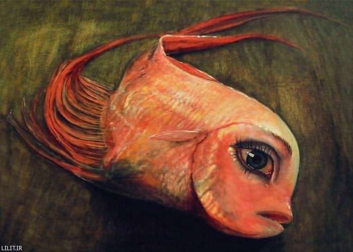 تابلو نقاشی سرنوشت ماهی قرمز عید