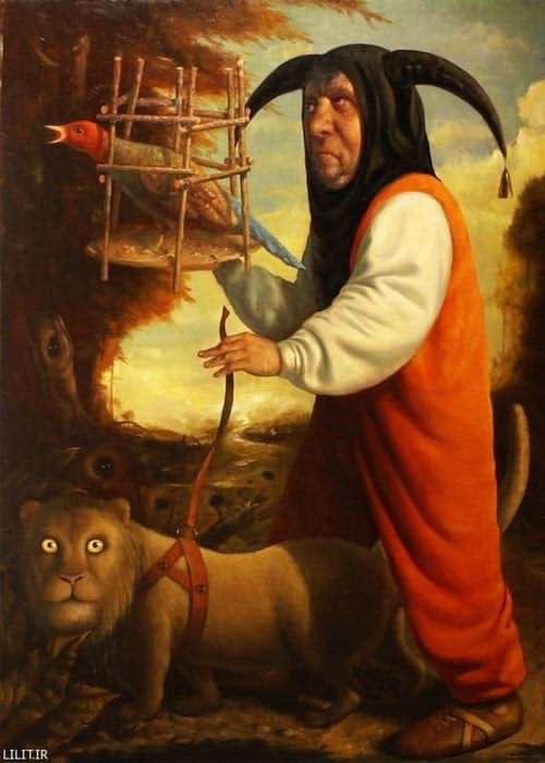 تابلو نقاشی مرد صیاد و کلک قرقاول