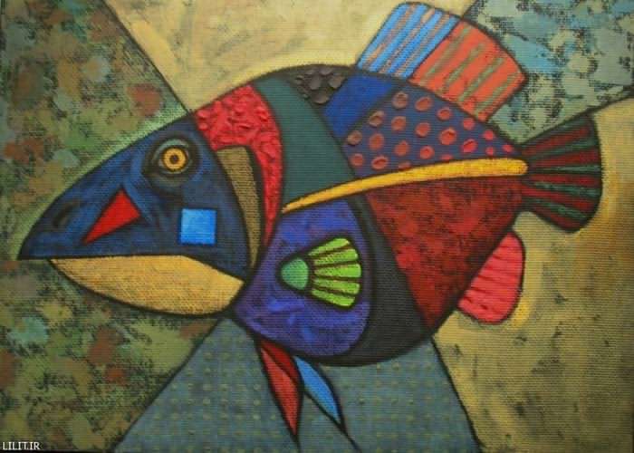 تابلو نقاشی ماهی دریایی