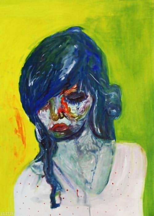 تابلو نقاشی دختر افسرده
