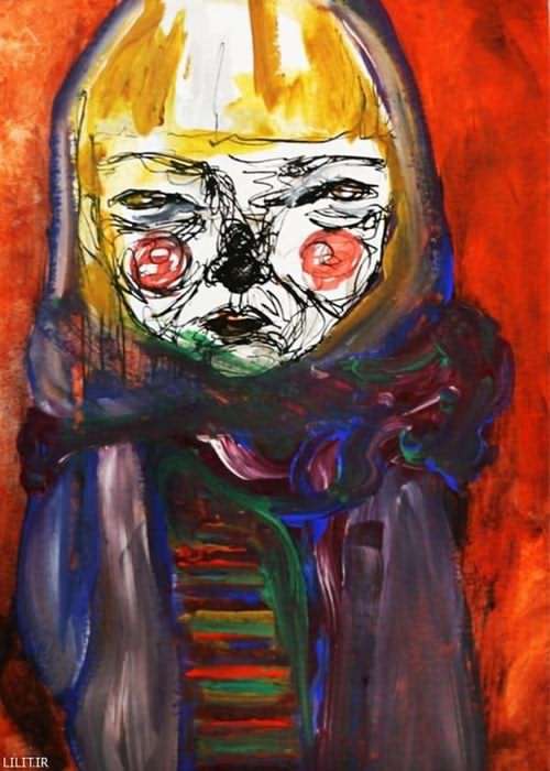 تابلو نقاشی دختربچه غمگین