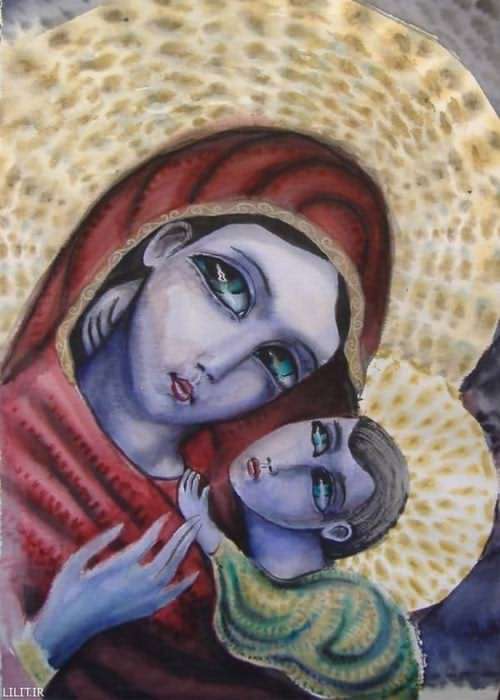 تابلو نقاشی مریم و عیسی
