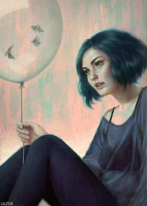 تابلو نقاشی دختر و بادکنک رویا