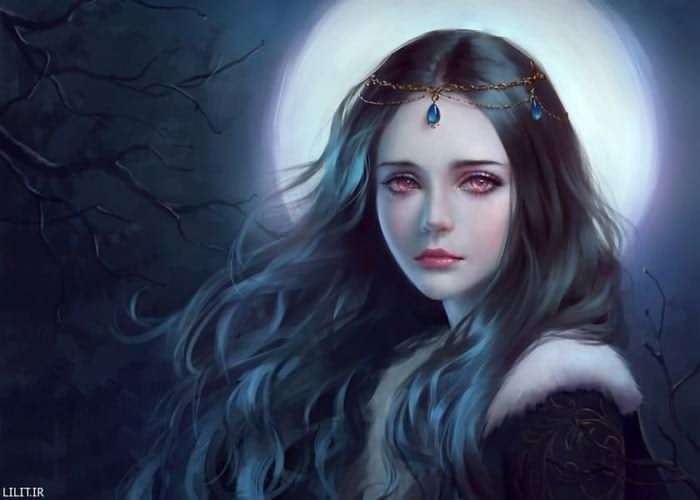 تابلو نقاشی دختر شبهای مهتاب