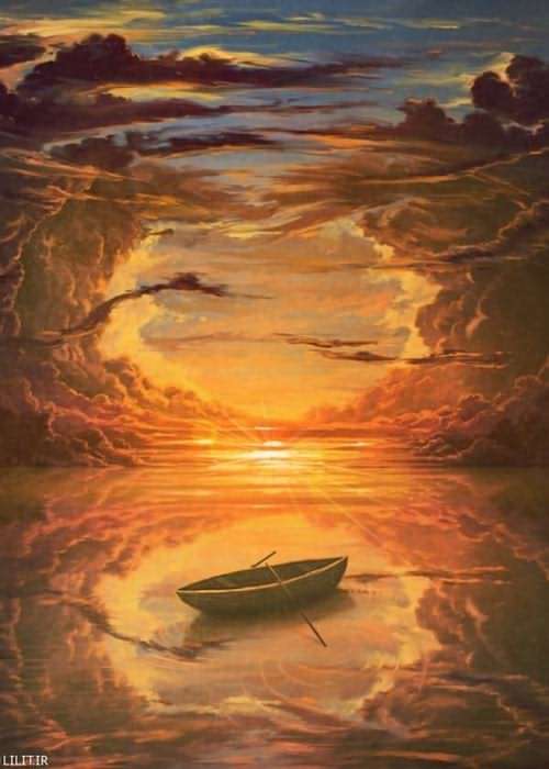 تابلو نقاشی نور خورشید در پایان طوفان