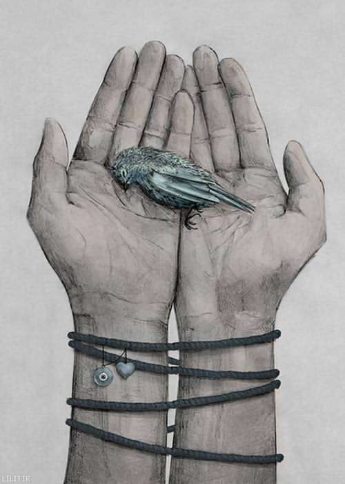تابلو طراحی خداحافظ پرنده آزادی
