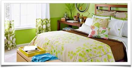 اتاق خواب خود را با رنگ سبز آرامش بخش طراحی کنید