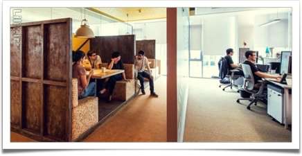 طراحی دکوراسیون اتاق کارمندان با فضای تفکیک شده