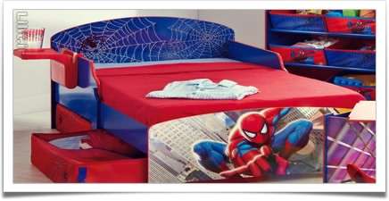 طراحی اتاق کودک با طرح شخصیت ابر قهرمانی مرد عنکبوتی