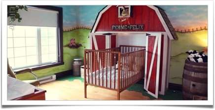 اتاق کودک با طرح روستایی و دامداری