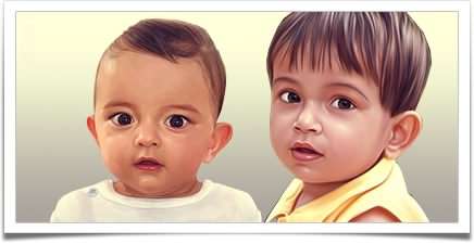 سفارش نقاشی پرتره بچه و چهره کودک