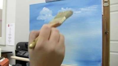 آموزش نقاشی ابرها و یک آسمان ابری
