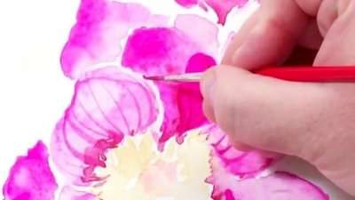 آموزش کشیدن نقاشی گل‌های زیبا با تکنیک آبرنگ