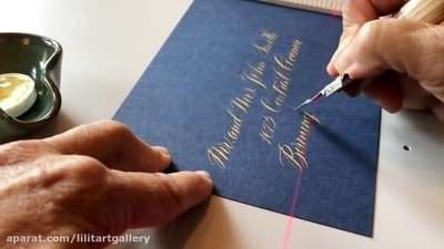 آموزش خوشنویسی کارت دعوت عروسی به انگلیسی