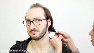 آموزش گریم حرفه‌ای گذاشتن کلاه گیس پروتز موی طبیعی
