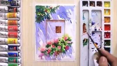آموزش نقاشی پنجره‌ای در فصل بهار