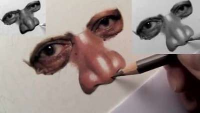 آموزش نقاشی چشم‌ها و بینی یک مرد سیاهپوست