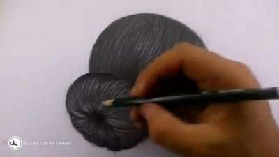 آموزش نقاشی موهای مشکی زنانه