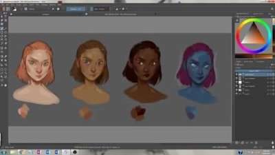 آموزش رنگسازی پوست صورت در نقاشی دیجیتال پرتره