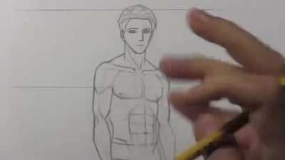 آموزش طراحی بدن یک مرد به سبک کارکتر انیمه و مانگا ژاپنی