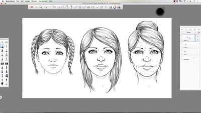 آموزش طراحی چهره خانم‌ها در 3 سن مختلف