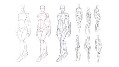 آموزش طراحی آناتومی زن در حالت ایستاده – قسمت اول
