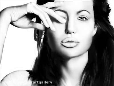 اسپید پینتینگ پرتره آنجلینا با تکنیک نقاشی دیجیتالی