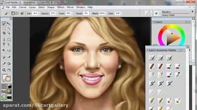 طراحی و نقاشی پرتره دیجیتالی از چهره یک دختر